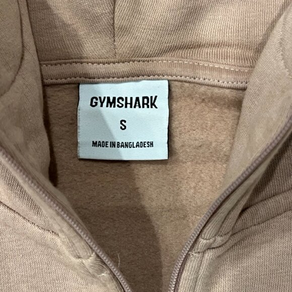 Gymshark Unisex Brown Khaki Zipper Hoodie Sweatshirt Men Women Size S - Picture 4 of 10